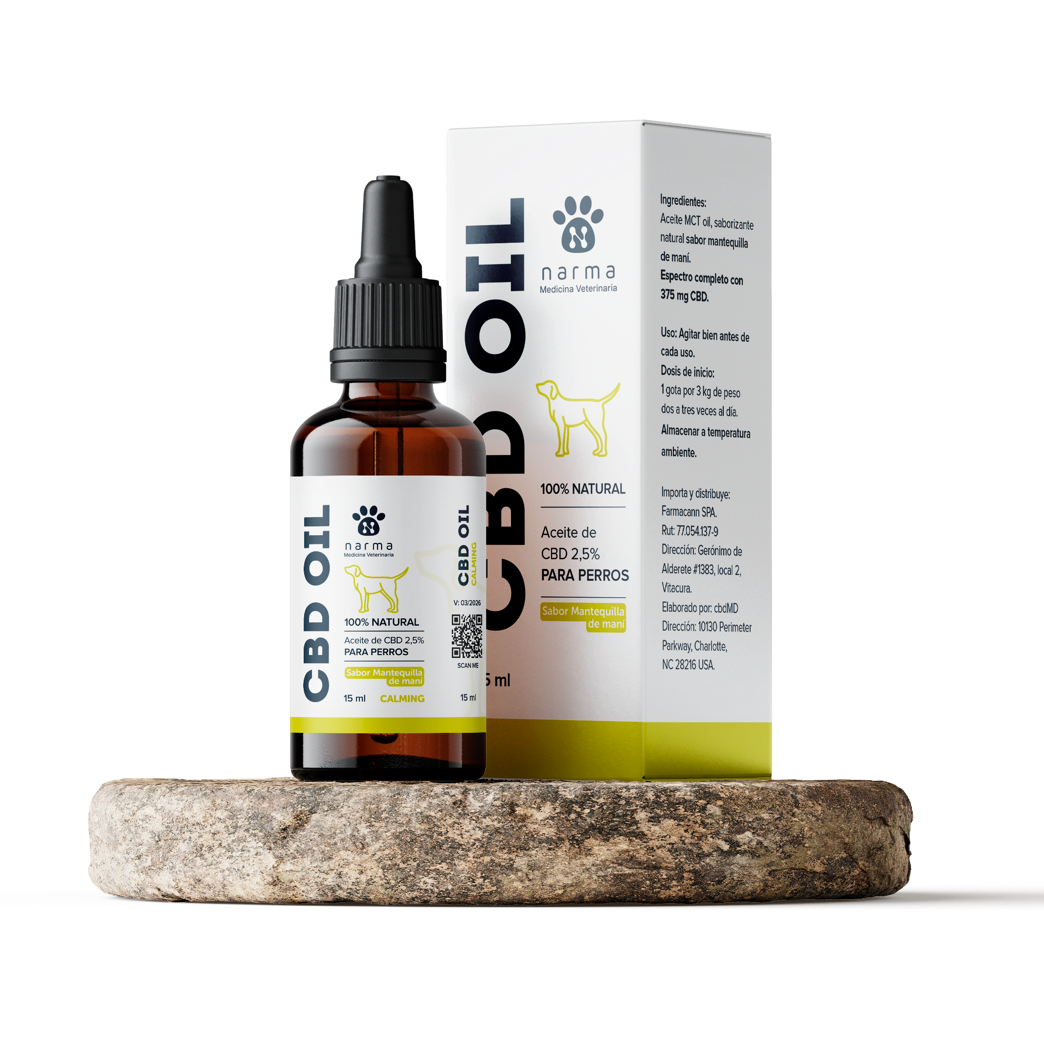 Imagen de Aceite CBD para Perros 375 mg - 15 ml - sabor Mantequilla de mani